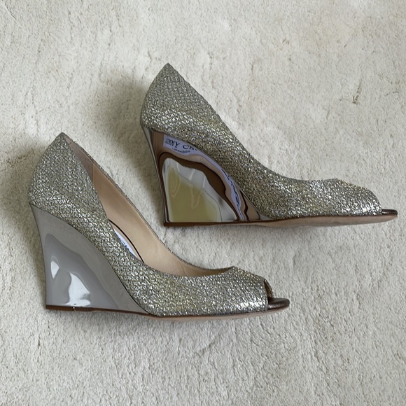 OPEN-TOE WEDGE PUMPS, JIMMY CHOO, 35 1/2 - Picture 8 of 8